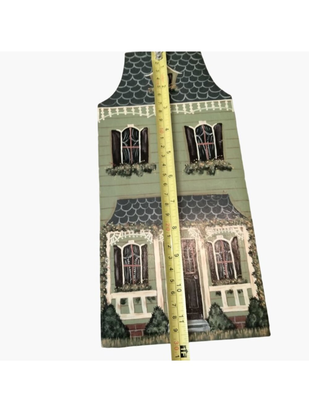 Hand Painted House Book End Tolle Wood Green Victorian - Picture 4 of 11